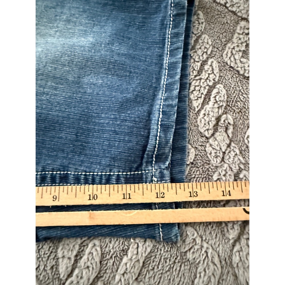 Hydraulic Womens 16W Denim Bermuda Shorts Medium Wash Whiskered Embellished Y2K - Picture 7 of 10